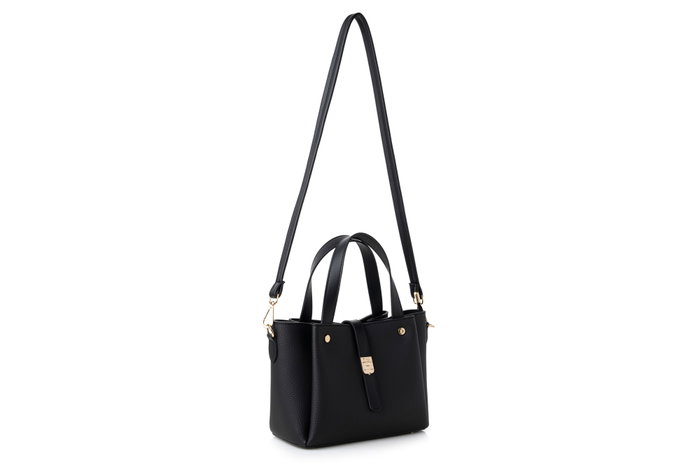 Vince Camuto Bolso de Mano Bellagio - Negro, 100% Piel de Polivinilo, Elegante y Sofisticado para Cualquier Ocasión